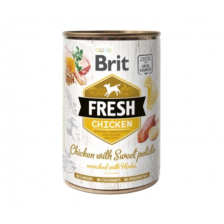 Brit fresh pollo con patata latas para perro