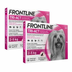 Frontline Tri-Act Pack 2 unità (12 pipette) per cani mini (2-5 kg)