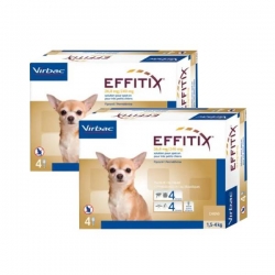 Effitix Antiparassitario Pack 2 unità (8 Pipette) per Cani Mini (1,5-4 kg)