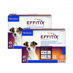 Effitix Antiparassitario Pack 2 unità (8 Pipette) per Cani di Piccola Taglia (4-10kg)