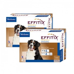 Effitix Antiparassitario Pack 2 unità (8 Pipette) per Cani di Grandi Dimensioni (40-60kg)