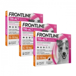 Frontline Tri-Act Pack 3 unità (18 pipette) per cani di piccola taglia (5-10 kg)