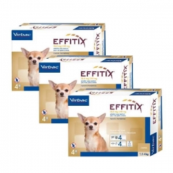 Effitix Antiparassitario Pack 3 unità (12 Pipette) per Cani Mini (1,5-4 kg)