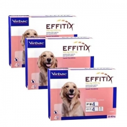 Effitix Antiparassitario Pack 3 unità (12 Pipette) per Cani di grande taglia (20-40kg)