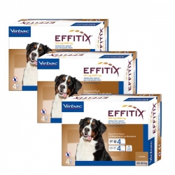 Effitix Antiparassitario Pack 3 unità (12 Pipette) per Cani di Grandi Dimensioni (40-60kg)