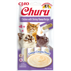 Pack Churu para gato adulto Pure de Pollo Con Camaron 12x56gr