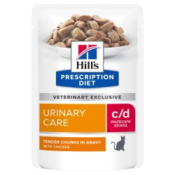 Pack x12 Hills PD Feline c/d Urinary Stress. Sacco da 85 gr. per gatti