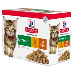 Pack de Comida Húmeda Hills Science Plan para gatitos de Pollo y Pavo