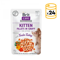 Brit care cat kitten filetes en salsa con pavo latas para gato